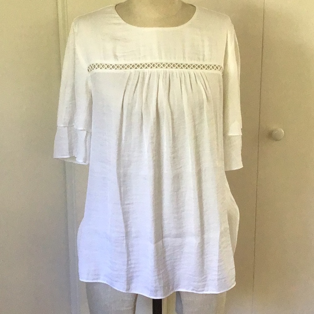 Off white silk top